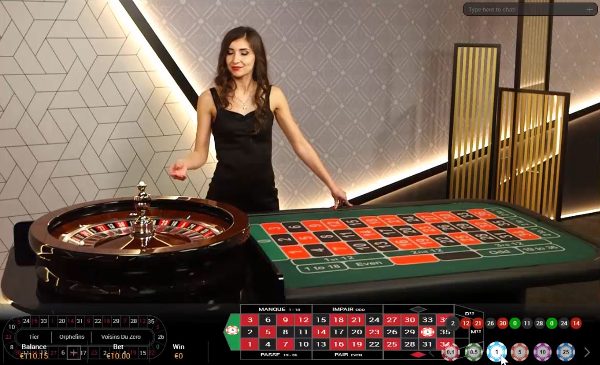 Playing Live Dealer Roulette.